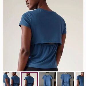 Athleta Blue Short Sleeve Tee